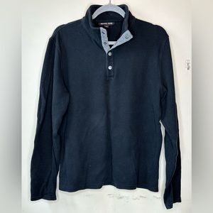 Michael Kors Black Quarter Button Down Sweater Mens Size Large Casual Preppy EUC